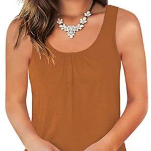 Round Neck Workout Tank Tops for Women Casual Sleeveless Shirts Loose Fit